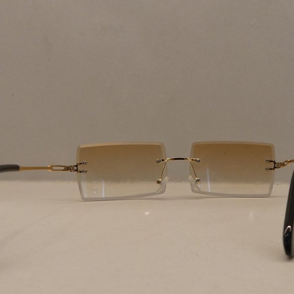Rectangular No Brand Rimless Sunglasses - Picture 4 of 6